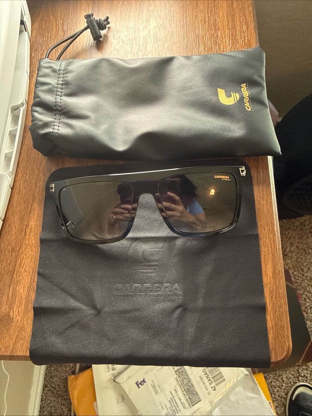 Carrera 1046/S 807/HA Black Shield Sunglasses 58□17 140 UV Protect w/ Case